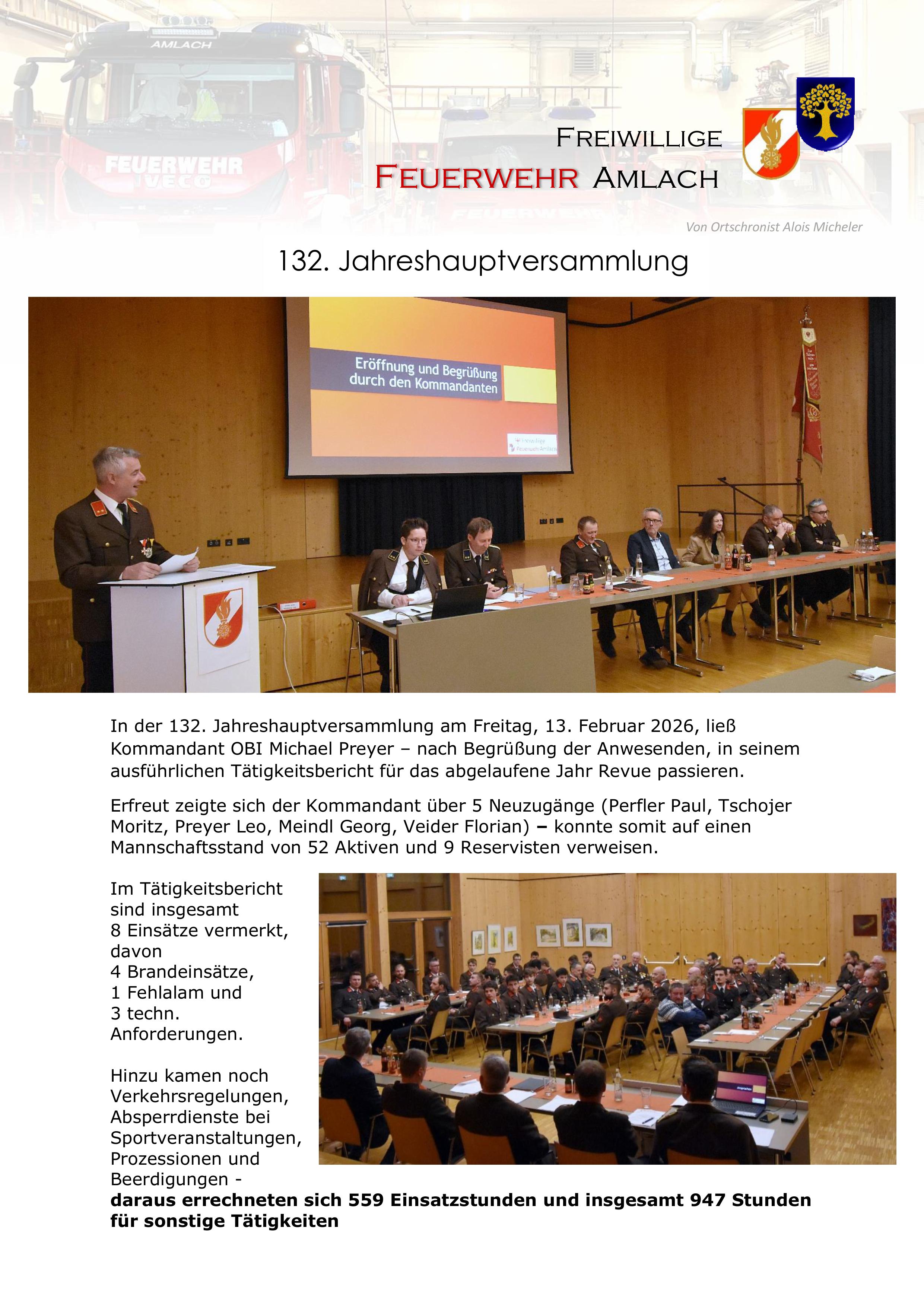 Aktuelles - Jahreshauptversammlung 2026